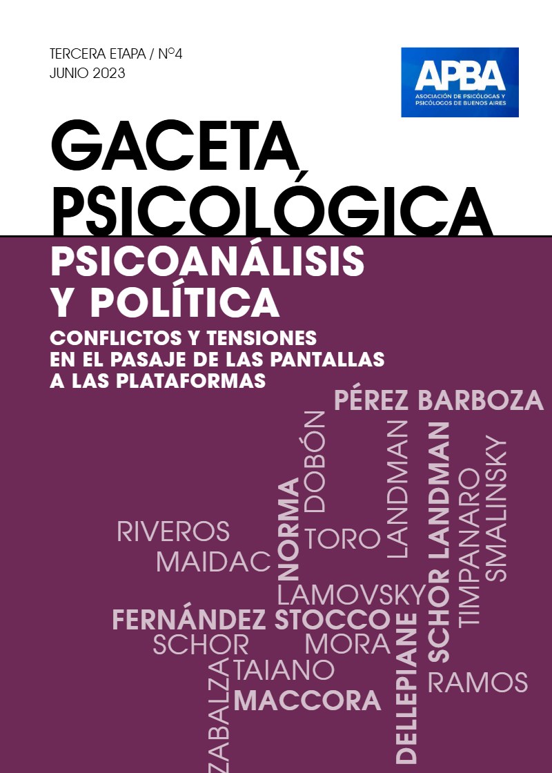 Portada Gaceta Psicológica N° 4 — Psicoanálisis y política